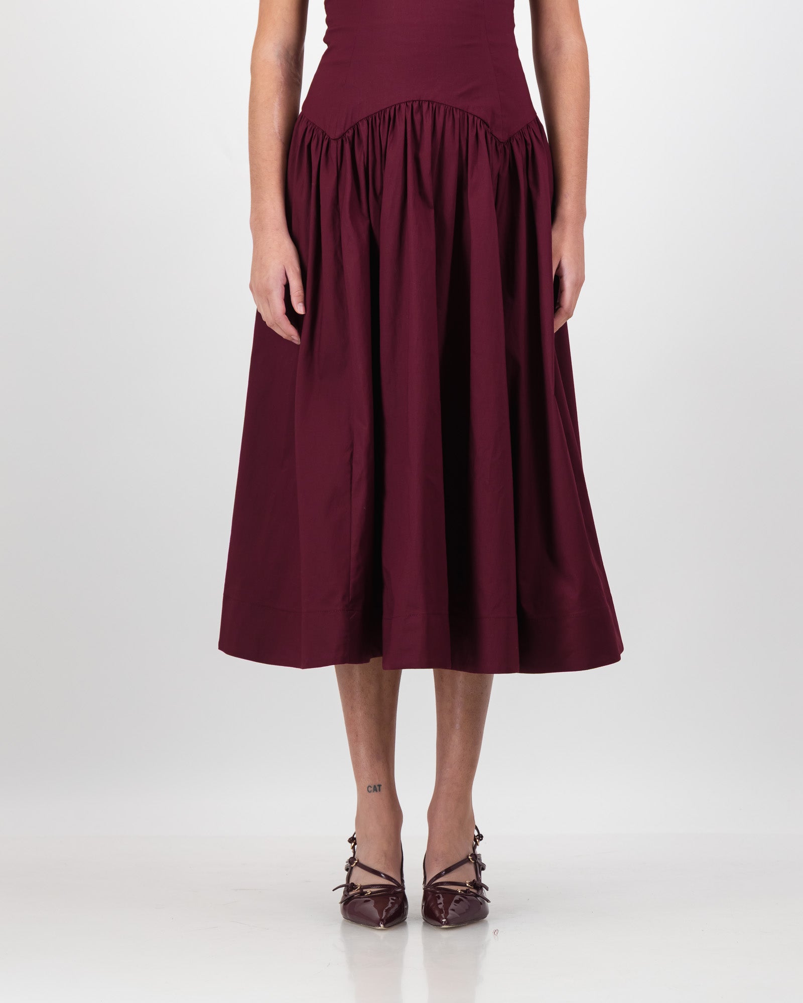 Gaia Midi Dress - Burgundy