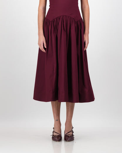 Gaia Midi Dress - Burgundy