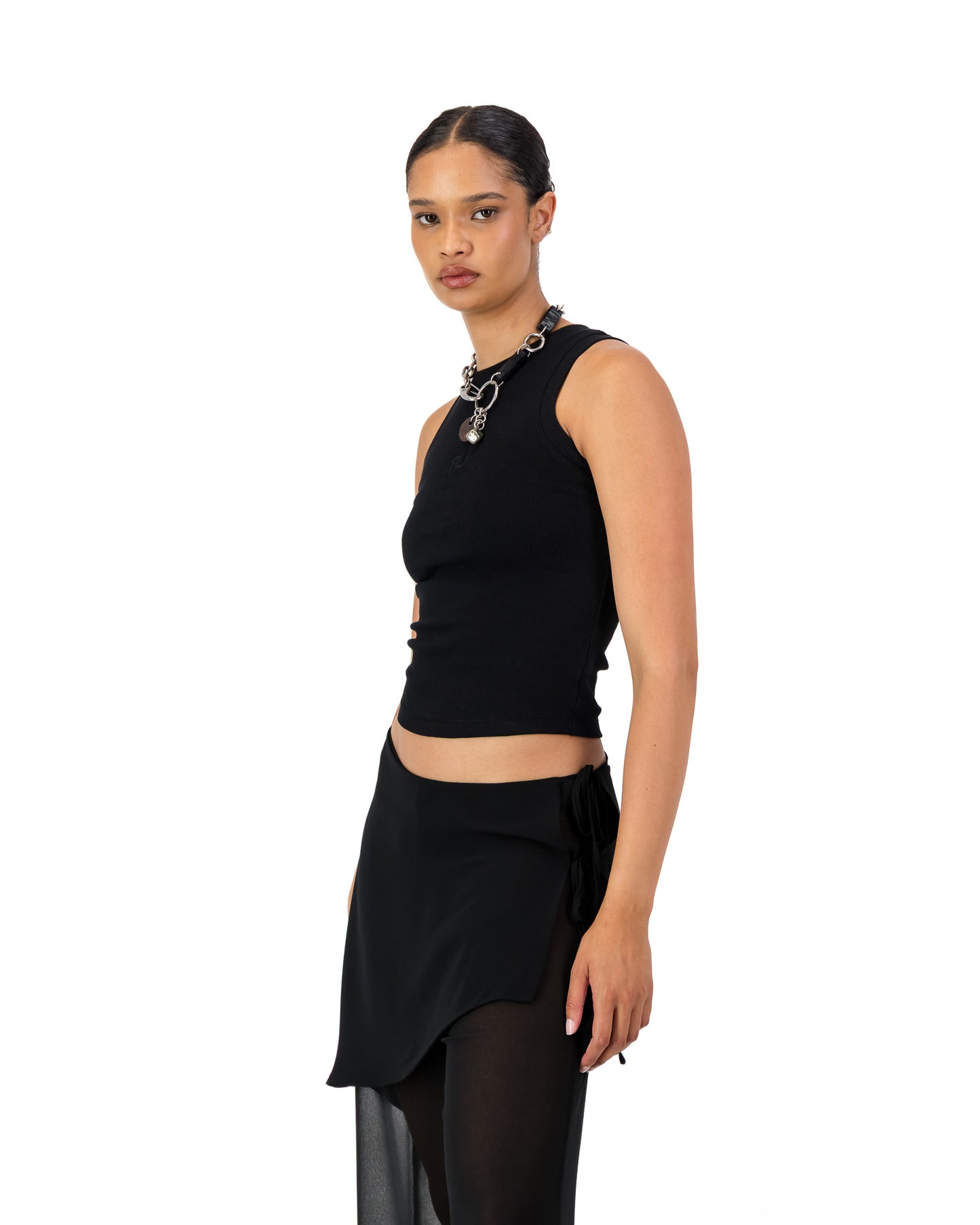 Logo Tank - Black with black embroidery