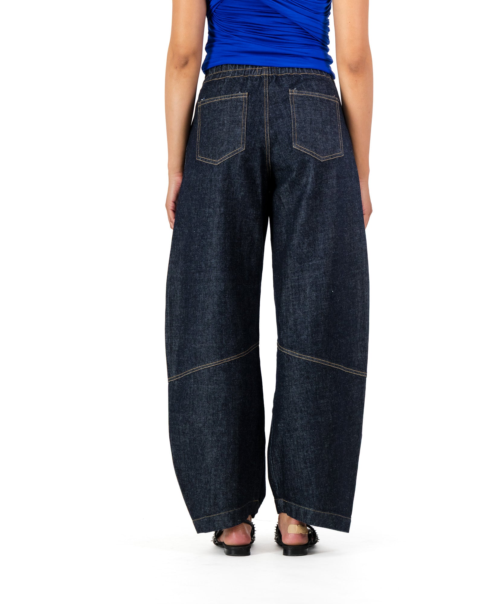 Tokyo Trousers - Navy Japanese Denim (Contrast Stitching)