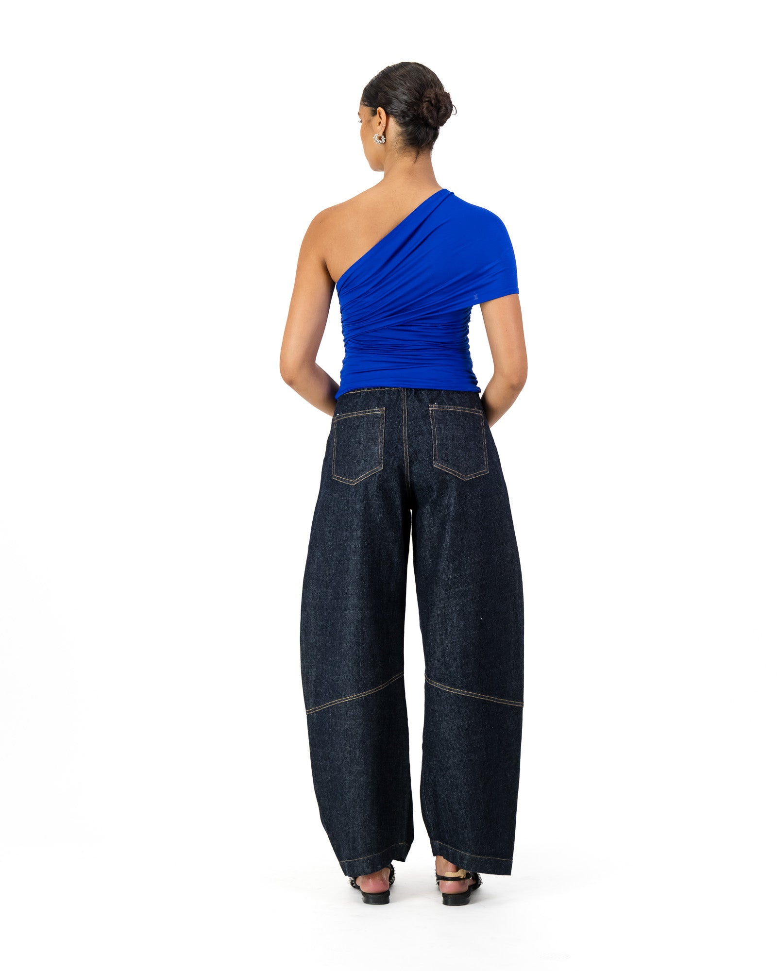 Tokyo Trousers - Navy Japanese Denim (Contrast Stitching)