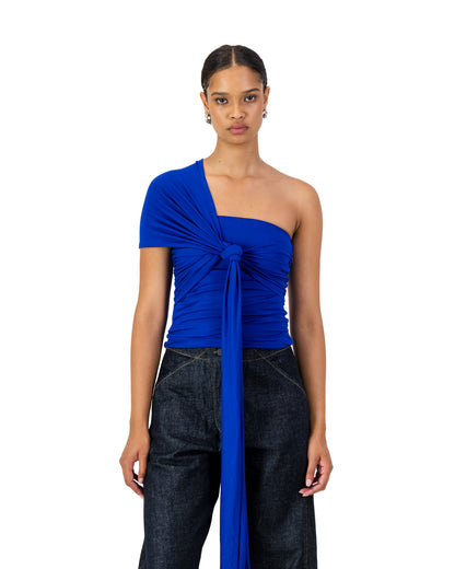 Iris Wrap Top - Electric Blue