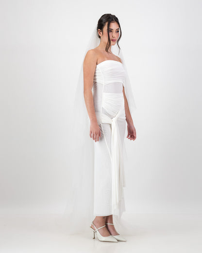 Bridal Iris Wrap Dress - Ivory
