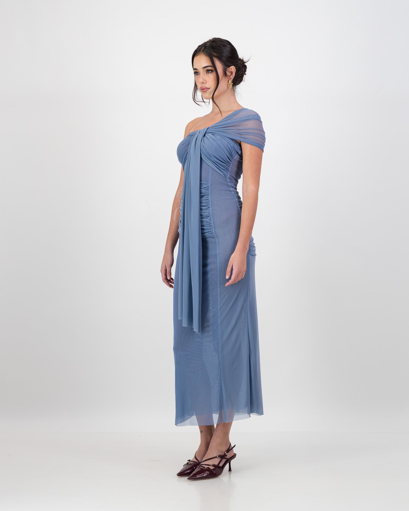 Iris Wrap Dress - Dusty Blue