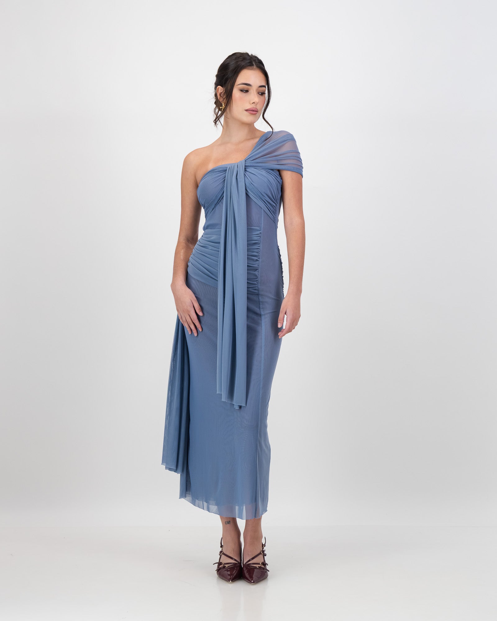 Iris Wrap Dress - Dusty Blue