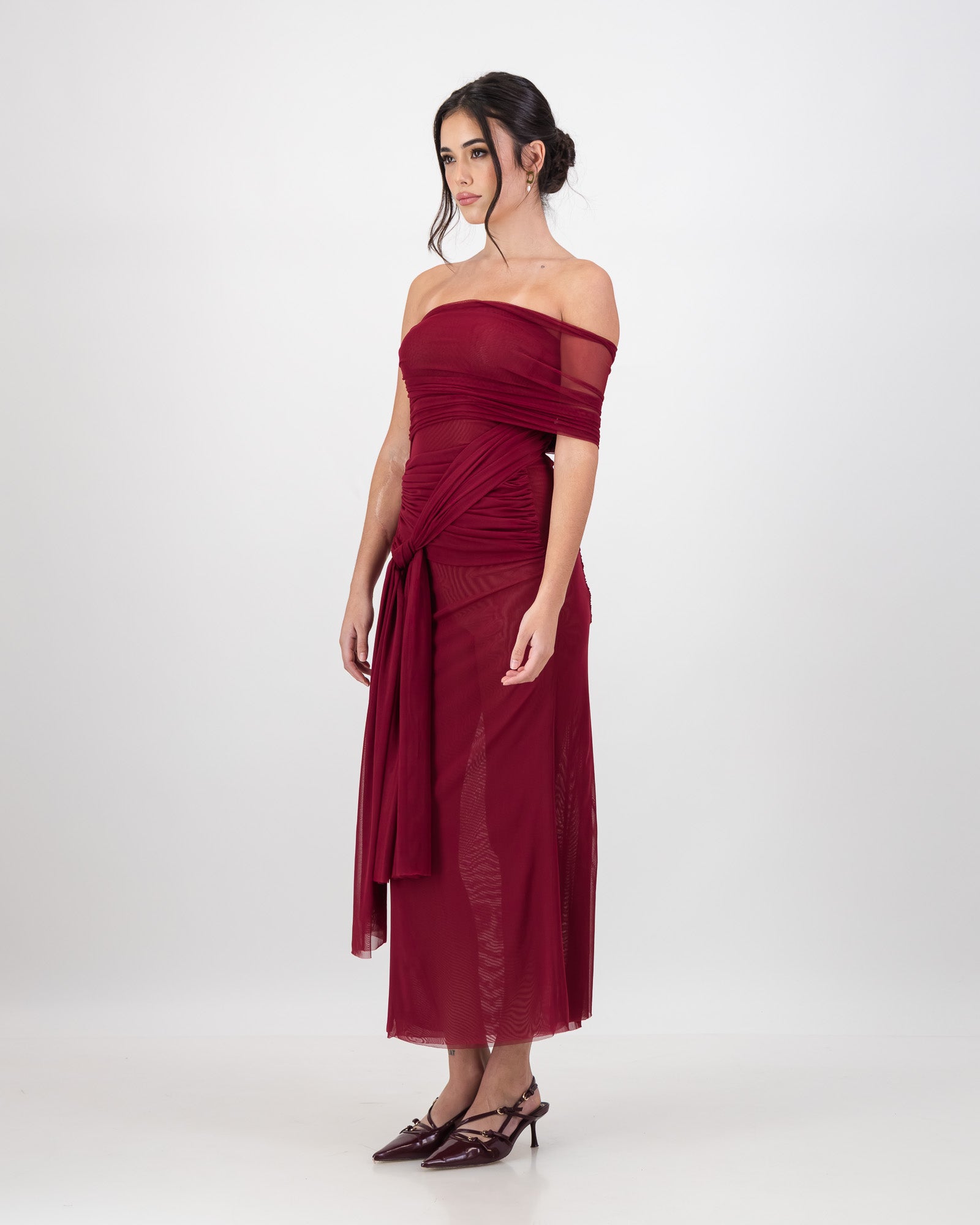 Iris Wrap Dress - Cherry Red