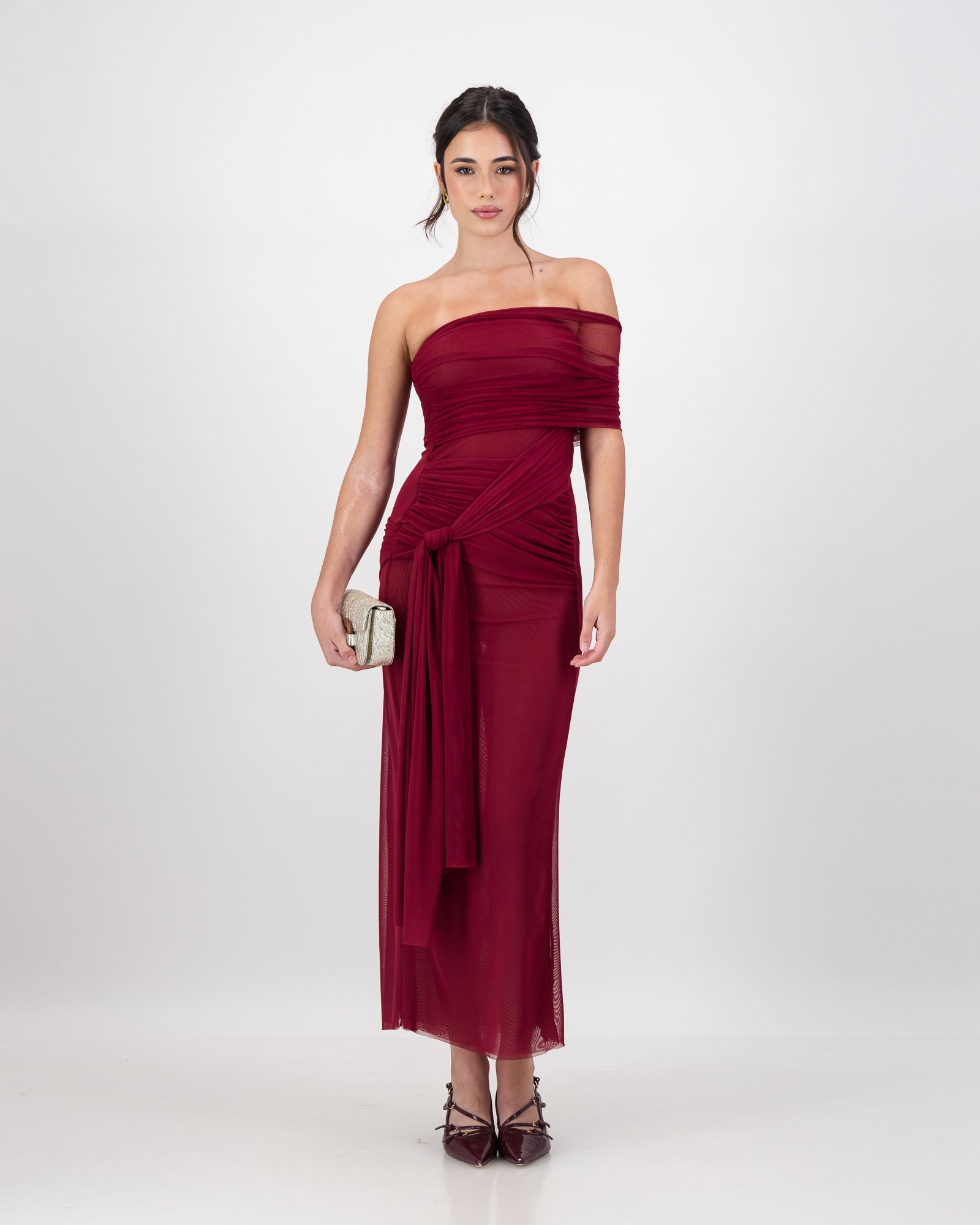 Iris Wrap Dress - Cherry Red
