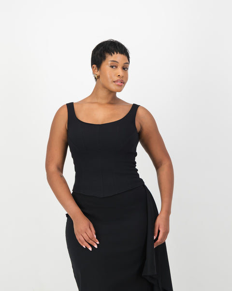 トップス theredthread corset fit tops gry bk Noir Corset - Black – Rethread