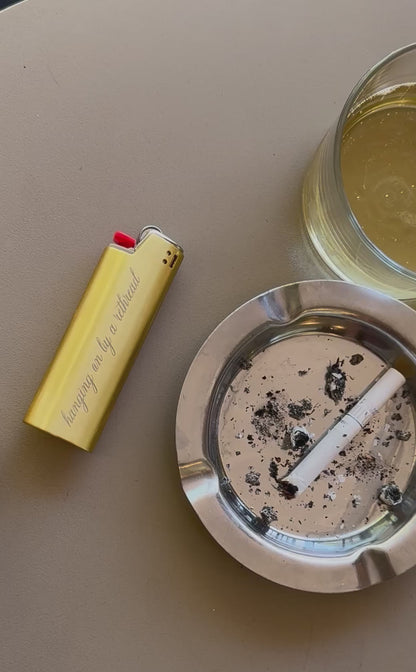 'Hanging on by a Rethread' Lighter Cover - Gold