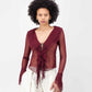 Carrie Mesh Top - Burgundy