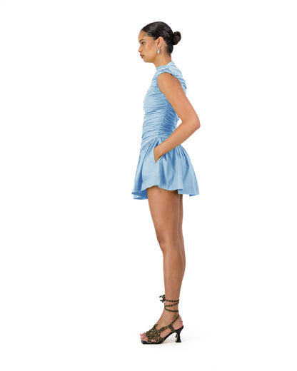 Rush Tush Mini Dress - Baby Blue