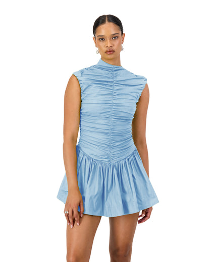 Rush Tush Mini Dress - Baby Blue