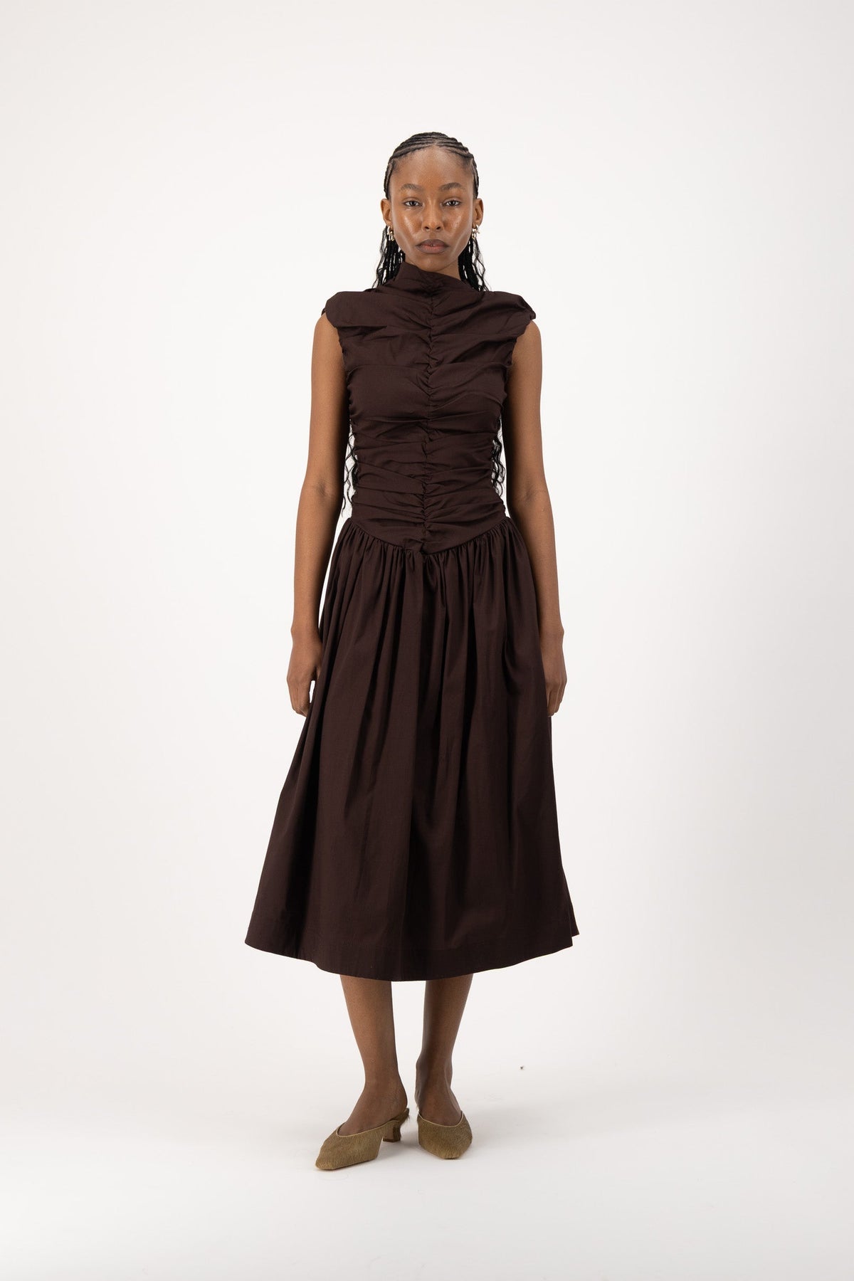 Rush Tush Midi Dress - Chocolate