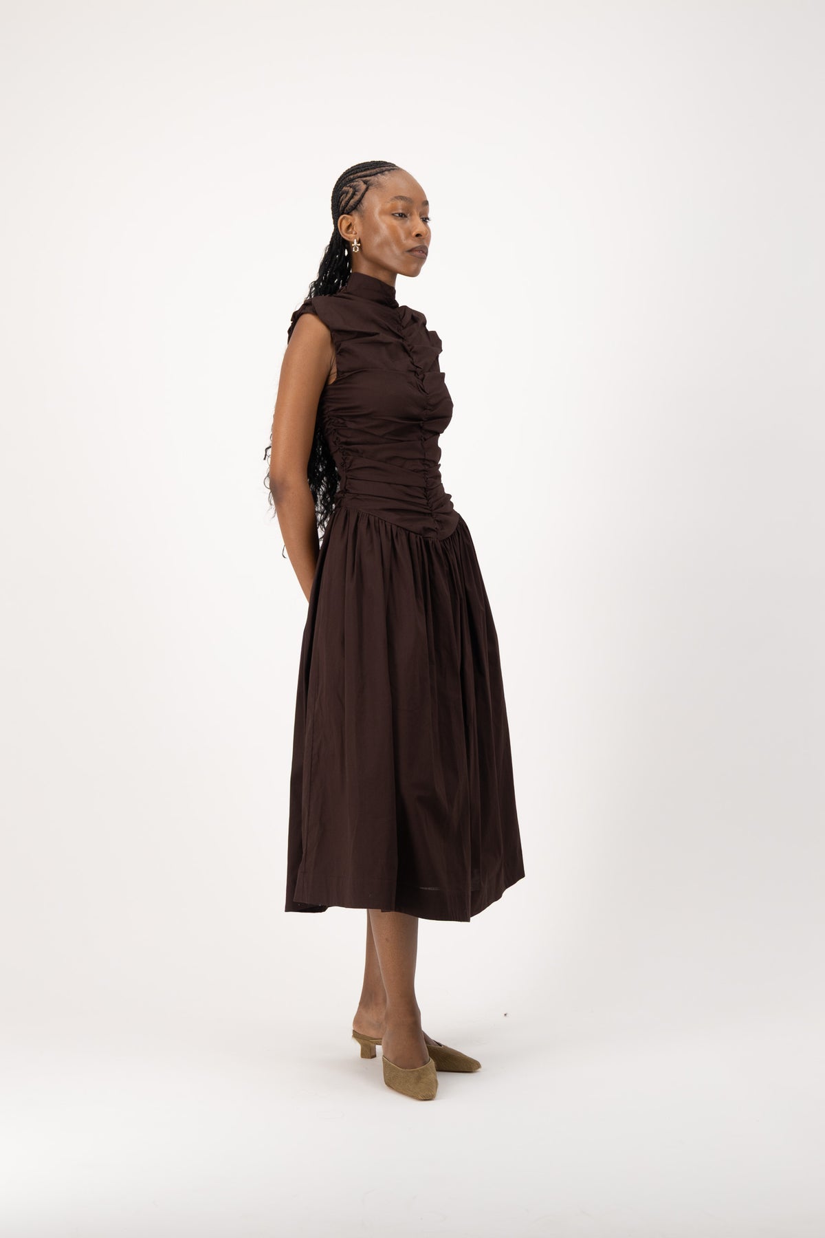 Rush Tush Midi Dress - Chocolate
