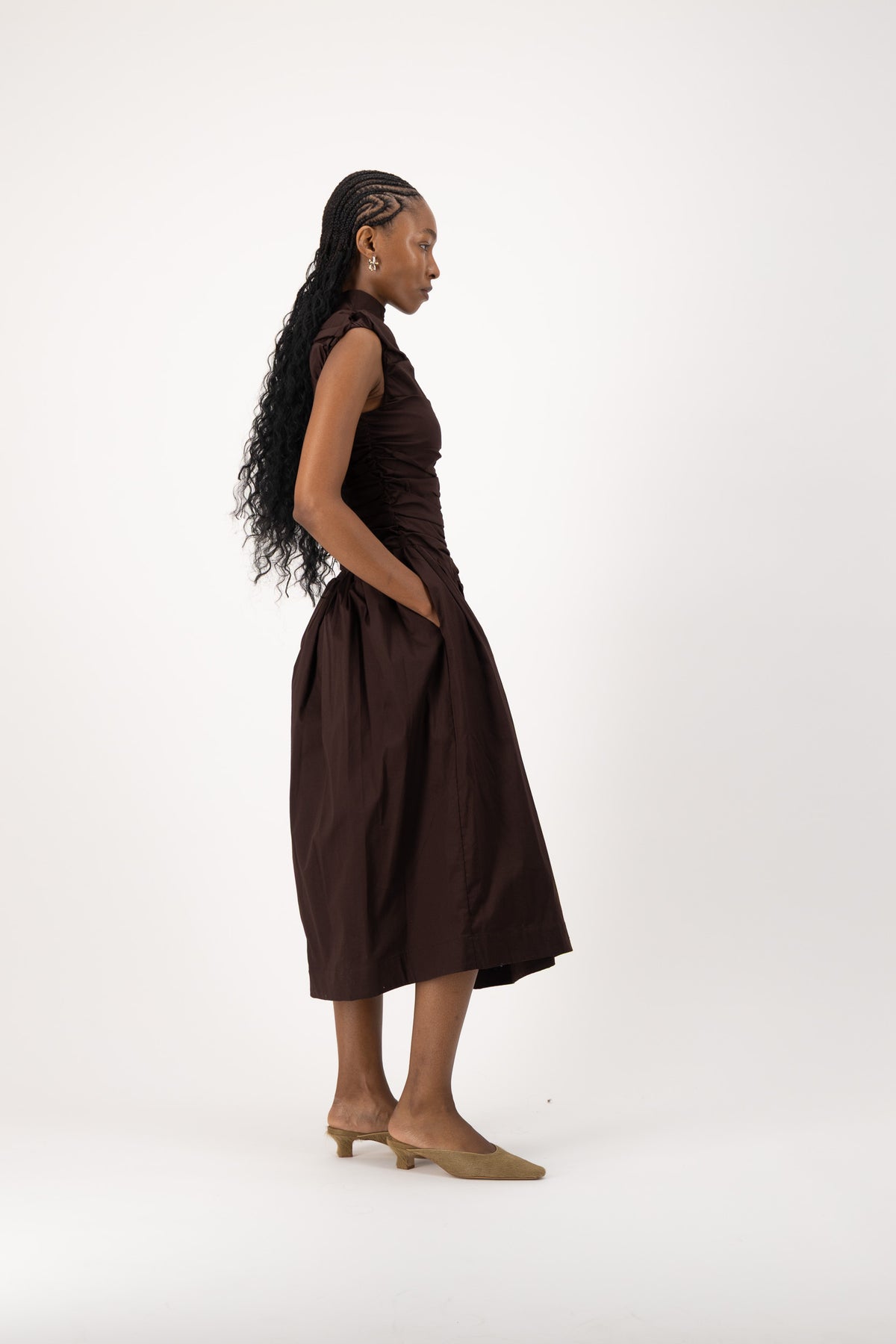 Rush Tush Midi Dress - Chocolate