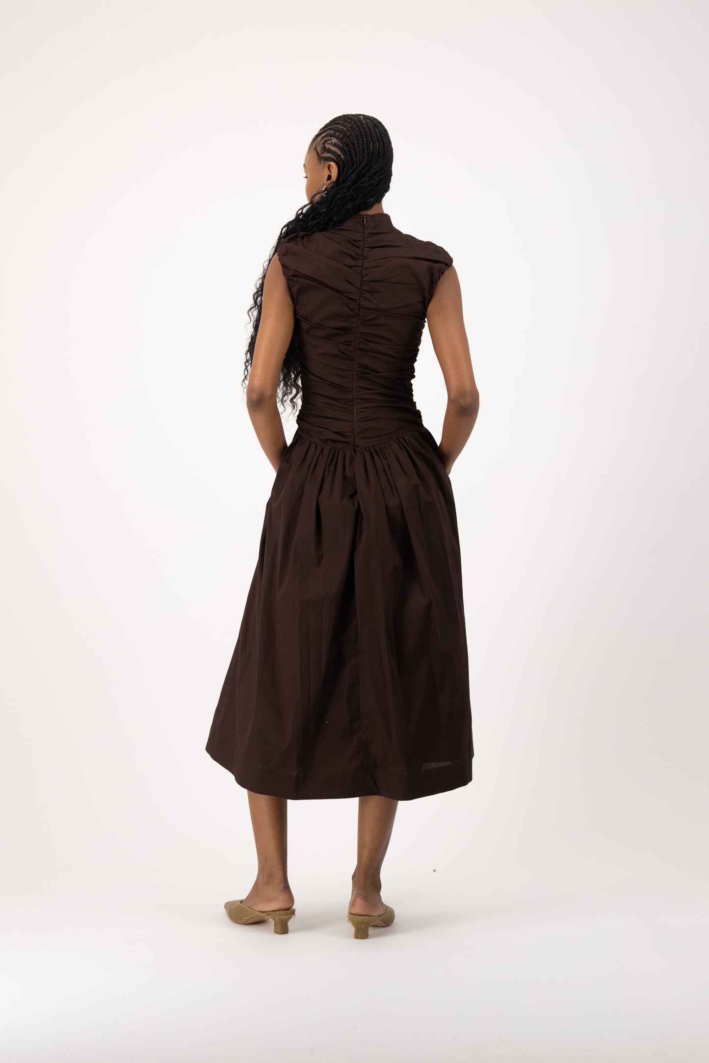 Rush Tush Midi Dress - Chocolate