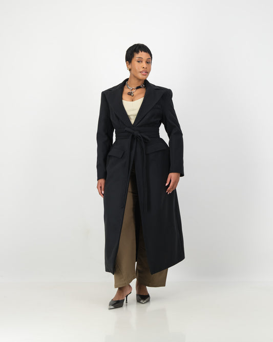 Sculpture Coat - Black